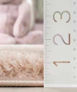 Well Woven Celestial Skies Modern Stars Pattern Pink Thick & Ultra Soft Kids Rug Shag