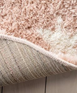 Well Woven Celestial Skies Modern Stars Pattern Pink Thick & Ultra Soft Kids Rug Shag