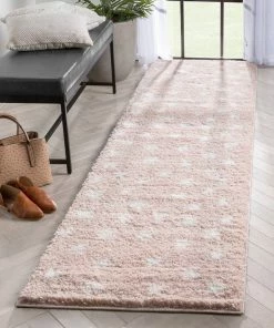 Well Woven Celestial Skies Modern Stars Pattern Pink Thick & Ultra Soft Kids Rug Shag