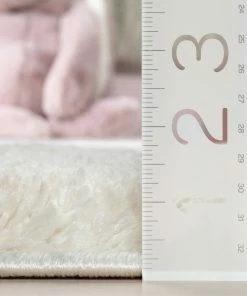 Well Woven Celestial Skies Modern Stars Pattern Ivory Grey Thick & Ultra Soft Kids Rug Shag