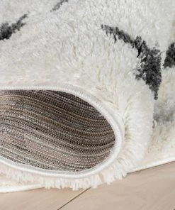 Well Woven Celestial Skies Modern Stars Pattern Ivory Grey Thick & Ultra Soft Kids Rug Shag