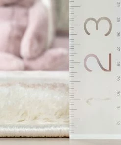 Well Woven Shag Celestial Skies Modern Stars Pattern Ivory Pink Thick & Ultra Soft Kids Rug