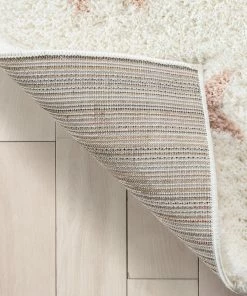 Well Woven Shag Celestial Skies Modern Stars Pattern Ivory Pink Thick & Ultra Soft Kids Rug