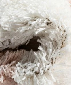 Well Woven Shag Celestial Skies Modern Stars Pattern Ivory Pink Thick & Ultra Soft Kids Rug