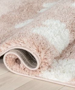 Well Woven Hearts Modern Heart Pattern Pink Thick & Ultra Soft Kids Rug Shag