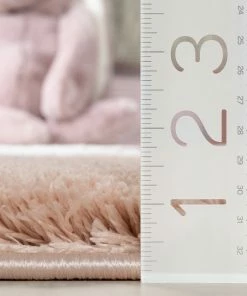 Well Woven Hearts Modern Heart Pattern Pink Thick & Ultra Soft Kids Rug Shag