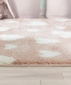 Well Woven Hearts Modern Heart Pattern Pink Thick & Ultra Soft Kids Rug Shag