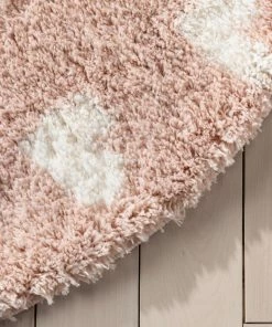 Well Woven Hearts Modern Heart Pattern Pink Thick & Ultra Soft Kids Rug Shag