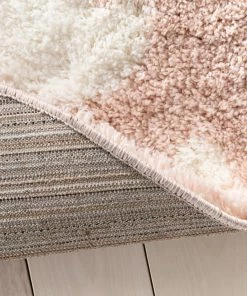 Well Woven Hearts Modern Heart Pattern Pink Thick & Ultra Soft Kids Rug Shag