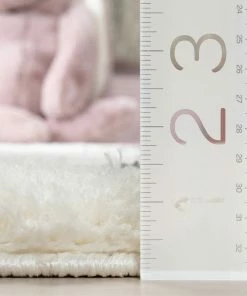 Well Woven Hearts Modern Heart Pattern Grey Thick & Ultra Soft Kids Rug Shag