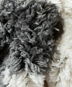 Well Woven Hearts Modern Heart Pattern Grey Thick & Ultra Soft Kids Rug Shag