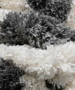 Well Woven Hearts Modern Heart Pattern Grey Thick & Ultra Soft Kids Rug Shag