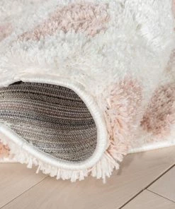 Well Woven Hearts Modern Heart Pattern Ivory Pink Thick & Ultra Soft Kids Rug