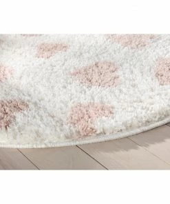 Well Woven Hearts Modern Heart Pattern Ivory Pink Thick & Ultra Soft Kids Rug