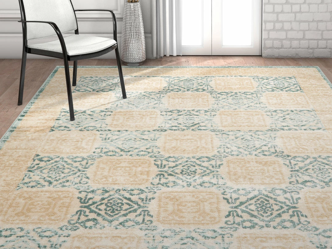 Well Woven Pompey Blue Distressed Modern Rug 7'10" X 10'6" Global 2 Well Woven Pompey Blue Distressed Modern Rug 7'10" X 10'6" Global