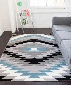 Well Woven Global Navajo Grey Southwestern Geometric 2'3" X 7'3" Runner Rug