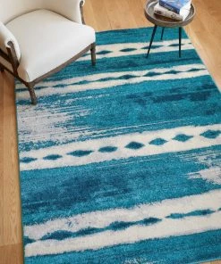 Well Woven Holborn Blue Modern Abstract Rug