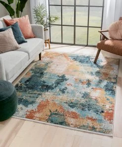 Well Woven Vintage Vento Bohemian Modern Abstract Distressed Multi Rug