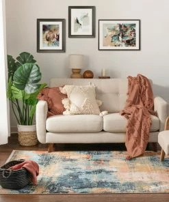 Well Woven Vintage Vento Bohemian Modern Abstract Distressed Multi Rug