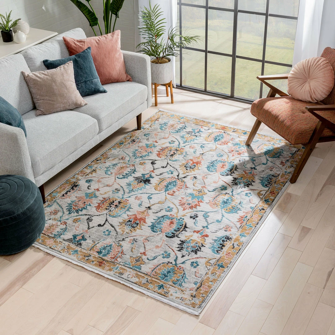 Well Woven Ivy Bohemian Vintage Oriental Botanical Beige Rug 5 Well Woven Ivy Bohemian Vintage Oriental Botanical Beige Rug