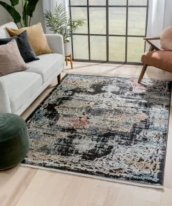 Well Woven Maura Bohemian Vintage Medallion Oriental Black Rug