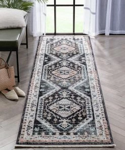 Well Woven Global Julita Vintage Bohemian Aztec Tribal Black Rug