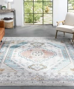 Well Woven Jane Vintage Bohemian Aztec Tribal Blue Rug Global