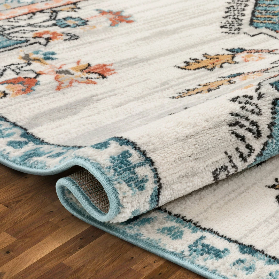 Well Woven Manor Vintage Bohemian Medallion Oriental Blue Rug 6 Well Woven Manor Vintage Bohemian Medallion Oriental Blue Rug