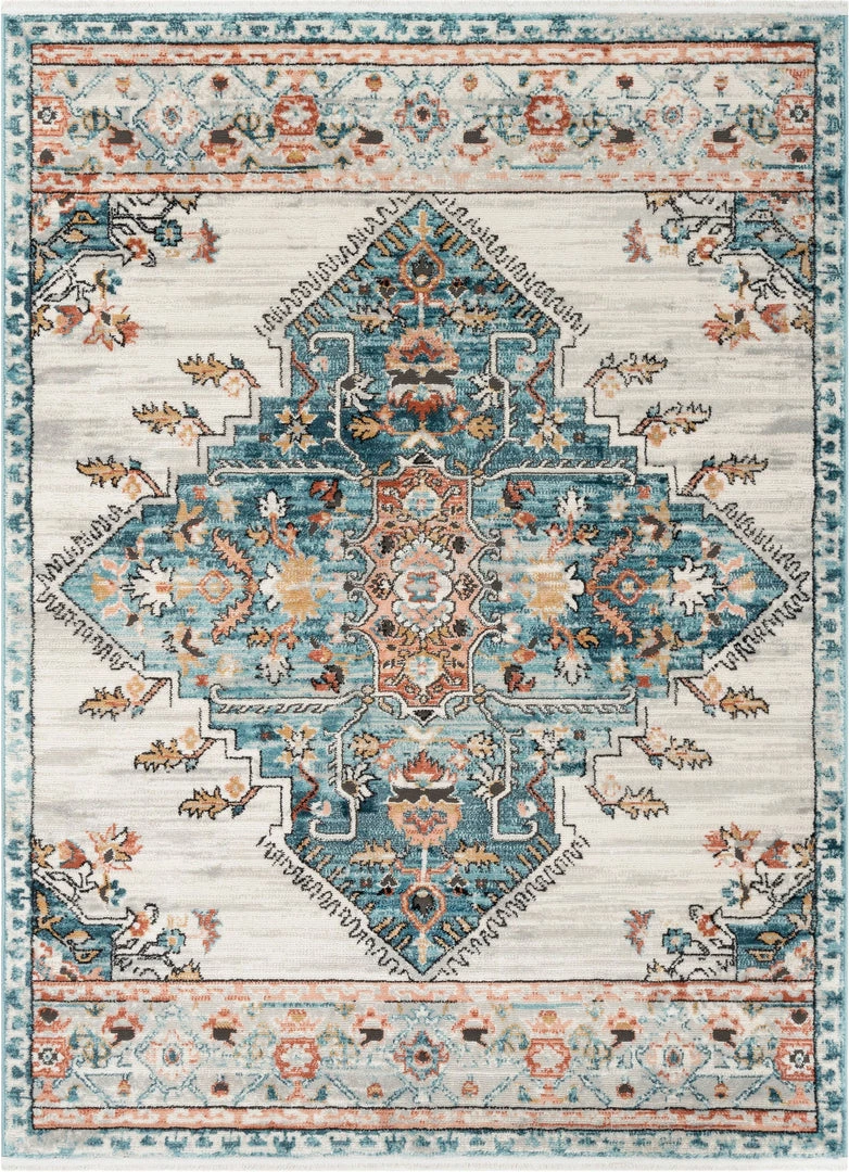 Well Woven Manor Vintage Bohemian Medallion Oriental Blue Rug 1 Well Woven Manor Vintage Bohemian Medallion Oriental Blue Rug