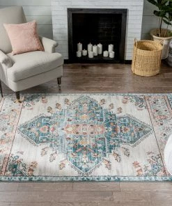 Well Woven Manor Vintage Bohemian Medallion Oriental Blue Rug 20 Well Woven Manor Vintage Bohemian Medallion Oriental Blue Rug