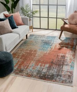 Well Woven Regen Bohemian Modern Abstract Distressed Multi Rug
