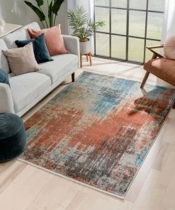 Well Woven Regen Bohemian Modern Abstract Distressed Multi Rug
