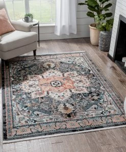 Well Woven Minos Vintage Bohemian Oriental Floral Black Rug