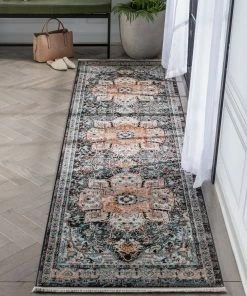 Well Woven Minos Vintage Bohemian Oriental Floral Black Rug