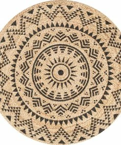 Well Woven Kiera Bohemian Tribal Hand-Braided Jute Natural Black Rug Jute + Natural