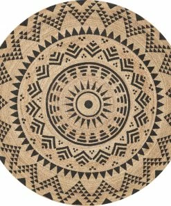 Well Woven Kiera Bohemian Tribal Hand-Braided Jute Natural Black Rug Jute + Natural
