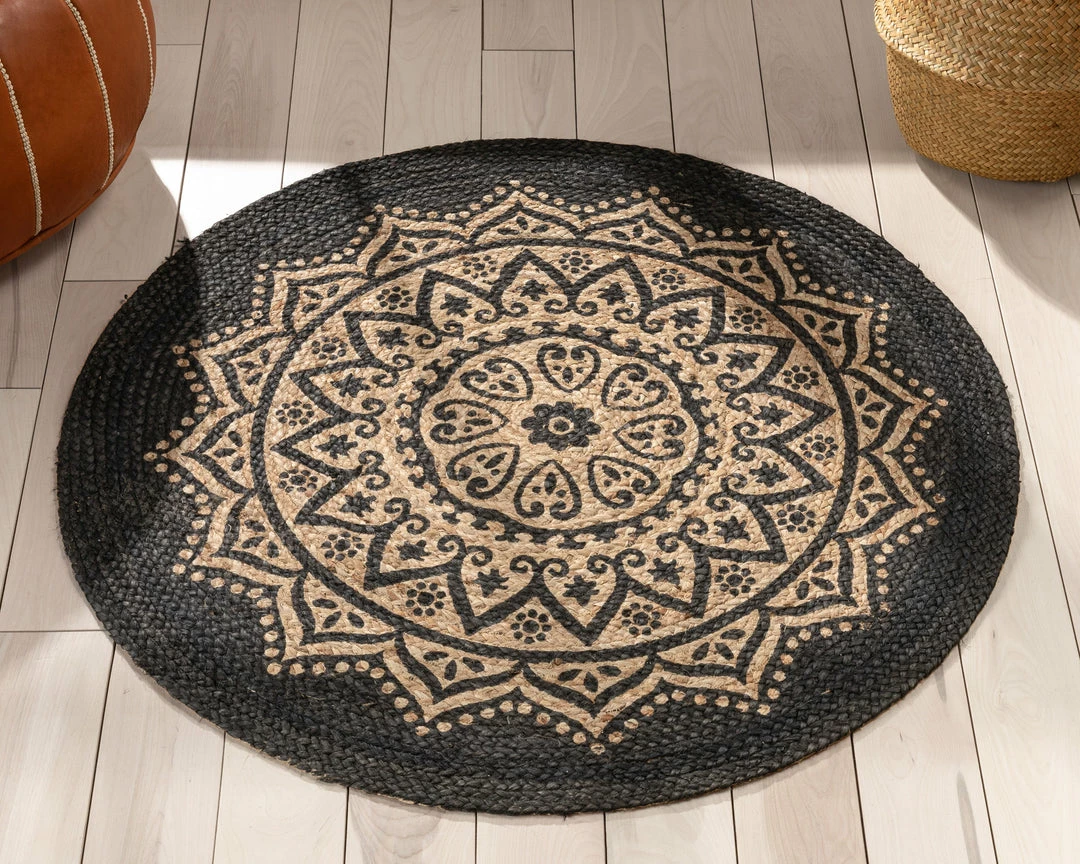 Well Woven Kiera Bohemian Tribal Hand-Braided Jute Black Natural Rug Jute + Natural 7 Well Woven Kiera Bohemian Tribal Hand-Braided Jute Black Natural Rug Jute + Natural