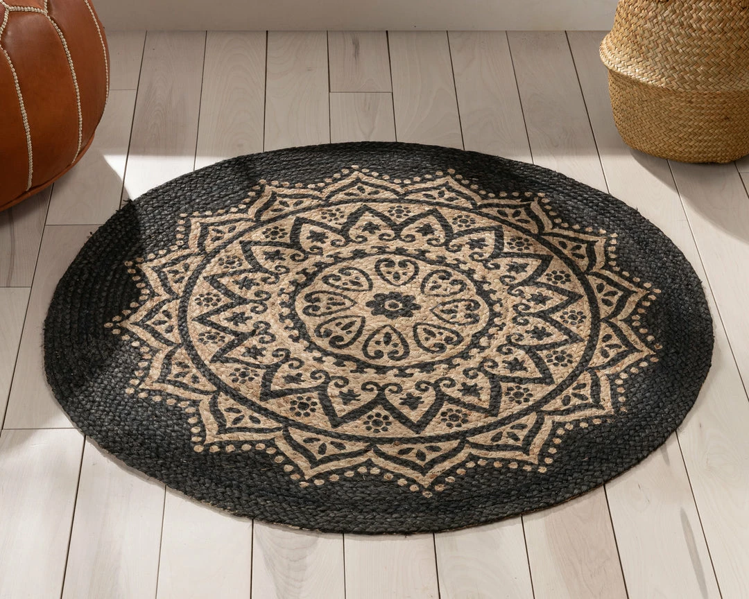 Well Woven Kiera Bohemian Tribal Hand-Braided Jute Black Natural Rug Jute + Natural 8 Well Woven Kiera Bohemian Tribal Hand-Braided Jute Black Natural Rug Jute + Natural