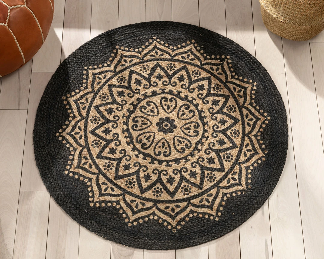 Well Woven Kiera Bohemian Tribal Hand-Braided Jute Black Natural Rug Jute + Natural 9 Well Woven Kiera Bohemian Tribal Hand-Braided Jute Black Natural Rug Jute + Natural