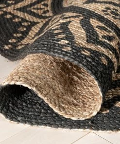 Well Woven Kiera Bohemian Tribal Hand-Braided Jute Black Natural Rug Jute + Natural 20 Well Woven Kiera Bohemian Tribal Hand-Braided Jute Black Natural Rug Jute + Natural