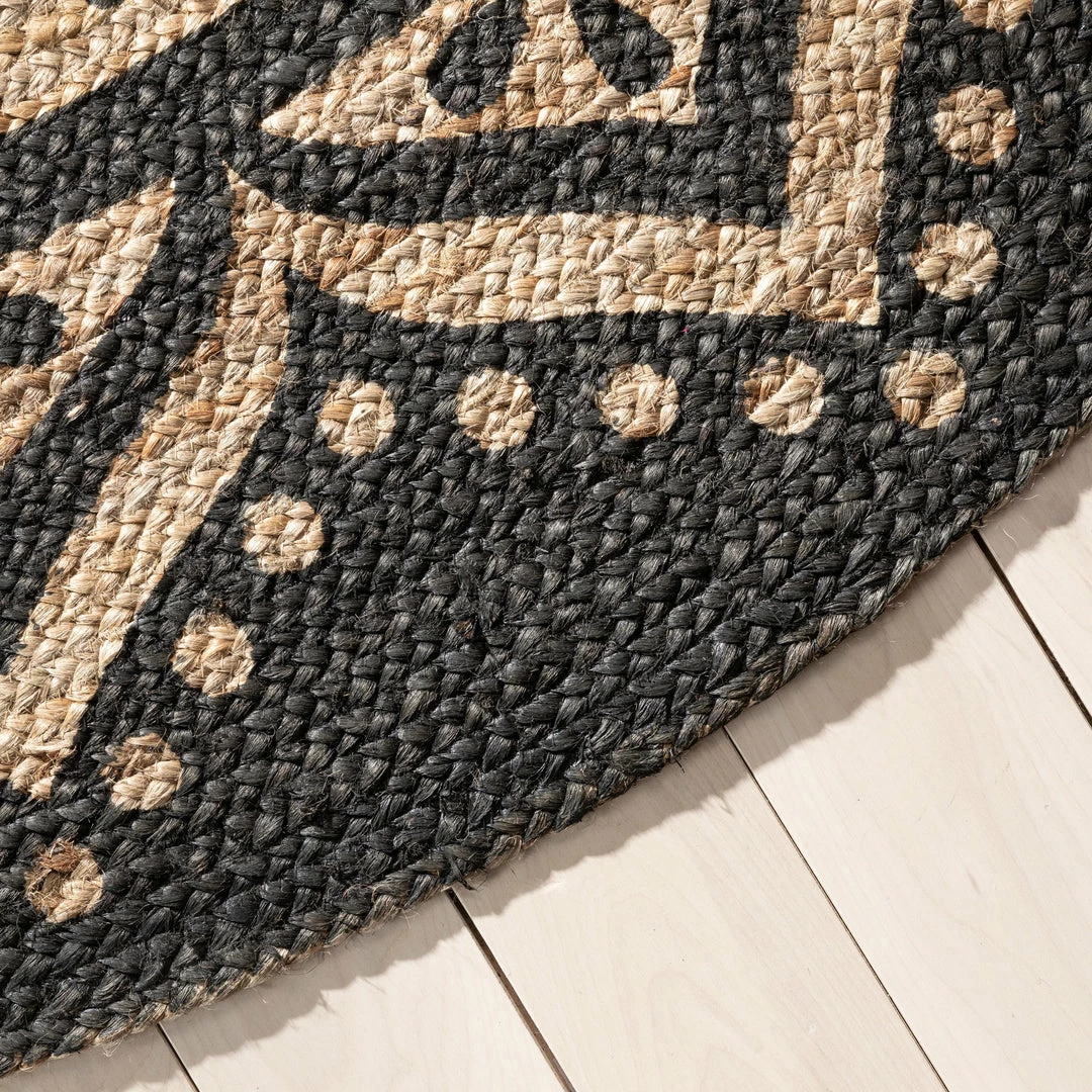 Well Woven Kiera Bohemian Tribal Hand-Braided Jute Black Natural Rug Jute + Natural 11 Well Woven Kiera Bohemian Tribal Hand-Braided Jute Black Natural Rug Jute + Natural