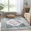 Well Woven Maude Vintage Medallion Oriental Blue Blush Rug Global