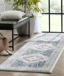 Well Woven Maude Vintage Medallion Oriental Blue Blush Rug Global 25 Well Woven Maude Vintage Medallion Oriental Blue Blush Rug Global
