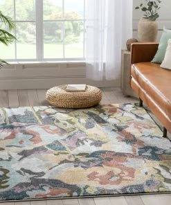 Well Woven Posy Vintage Floral Blue Blush Rug Global