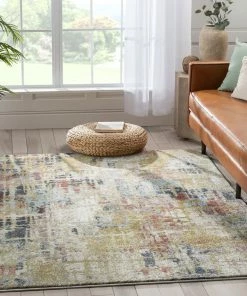 Well Woven Elwood Modern Abstract Green Blue Rug