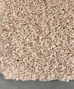 Well Woven Halden Solid Pattern Ivory Thick Nordic Shag Rug