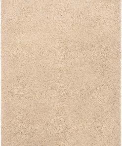 Well Woven Halden Solid Pattern Ivory Thick Nordic Shag Rug