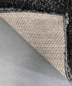 Well Woven Halden Solid Pattern Dark Grey Thick Nordic Shag Rug