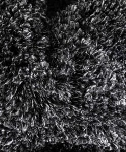 Well Woven Halden Solid Pattern Dark Grey Thick Nordic Shag Rug
