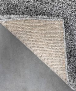 Well Woven Halden Solid Pattern Light Grey Thick Nordic Shag Rug